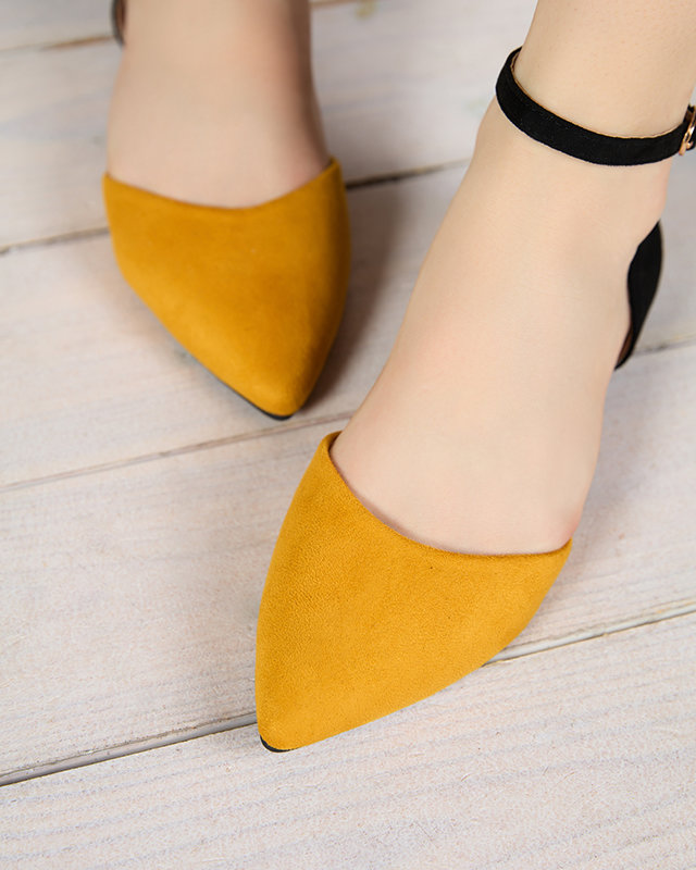 Černožluté dámské baleríny střihu Zefosi- Boty