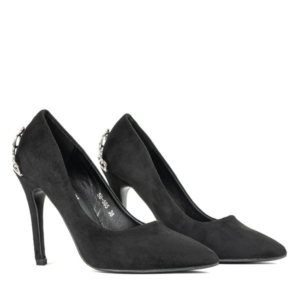 Černé vysoké podpatky s dekorací Devya - Obuv