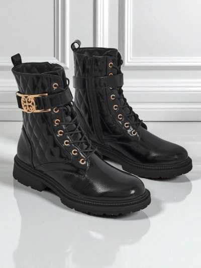 Pikované dámské kotníkové boty z ekologické kůže lakované Opal Verge