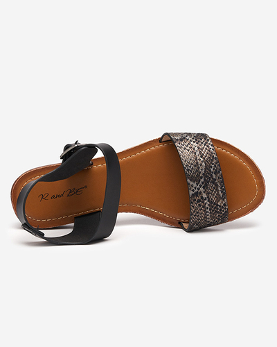 Dámské sandály s černým embosováním Xetera - Boty