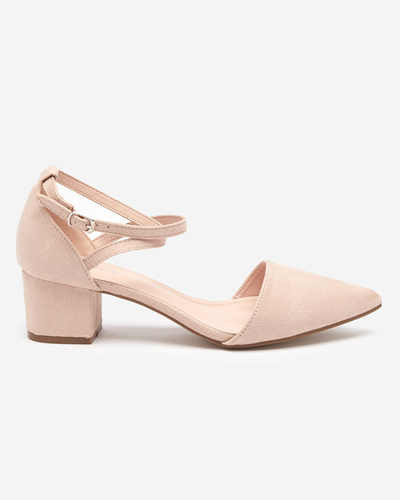 Бежеві жіночі босоніжки на каблуці Crisco