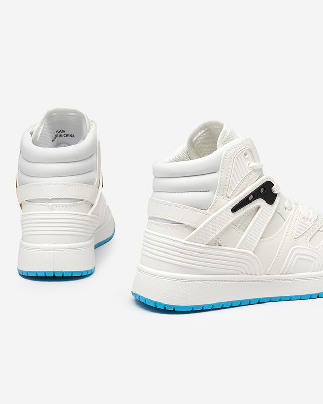 Bílé dámské zajímavé vysoké sportovní boty Gisore - Obuv