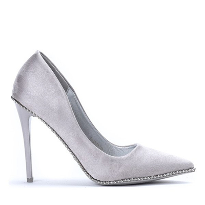 Tajemné světle šedé jehlové lodičky - Obuv