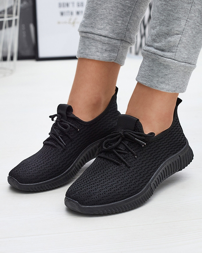 Чорні жіночі тканинні спортивні кросівки Vobbu- Footwear