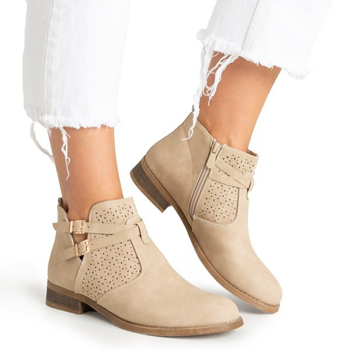 Бежеві чоботи з орнаментом Arson - Взуття