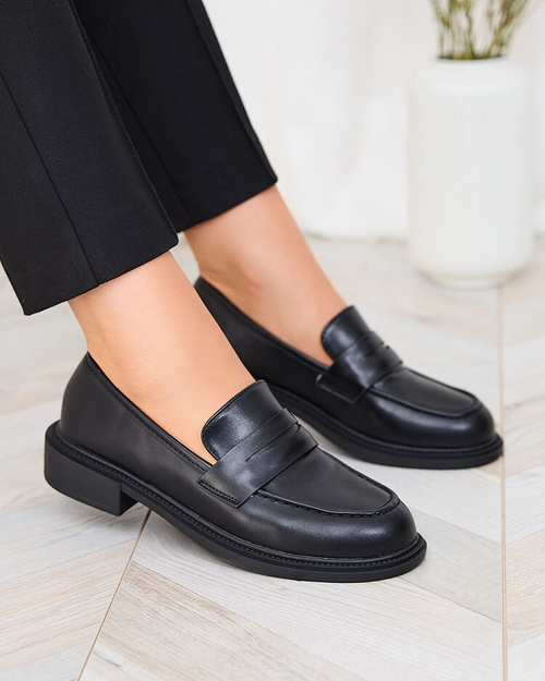 Royalfashion Класичні жіночі чорні мокасини Ojeri
