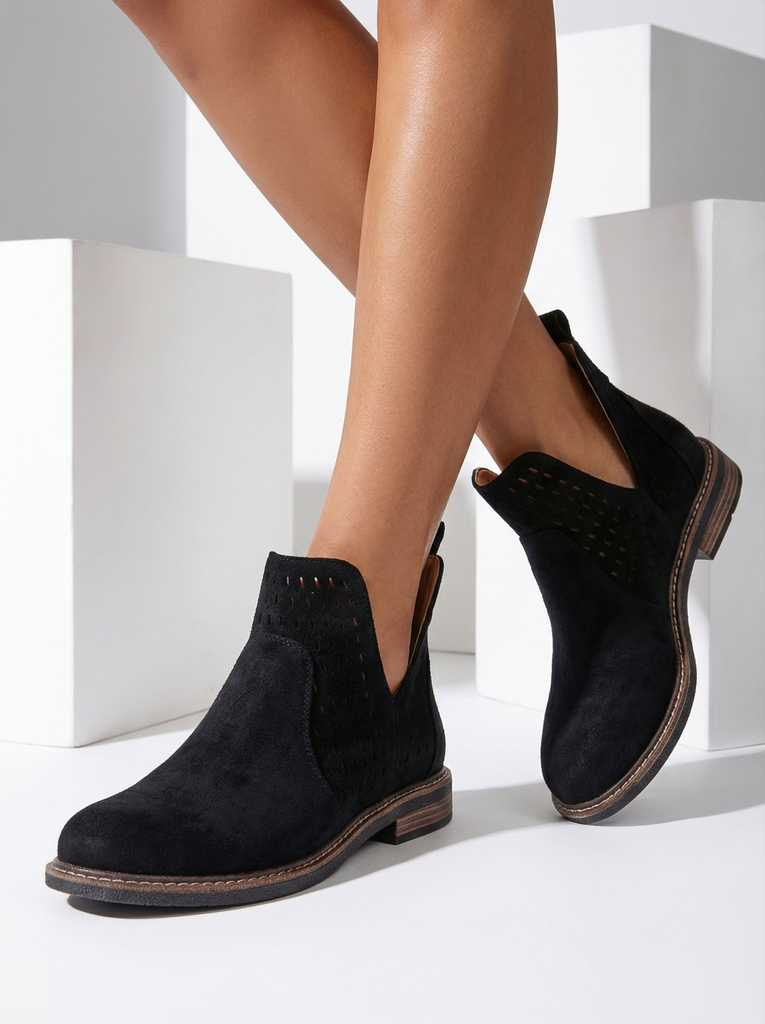 Royalfashion Dámské semišové kozačky eko Ovilla