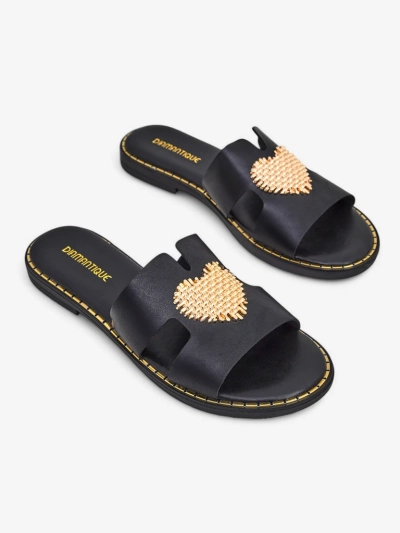 Royalfashion Dámské žabky se srdcem Zlato Srdce
