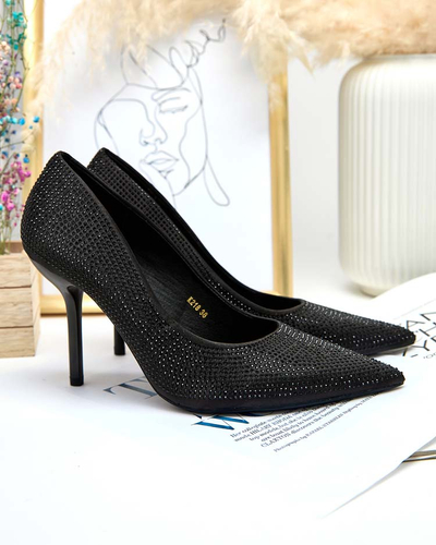 Royalfashion Жіночі туфлі-човники Ferconie на шпильці з цирконами