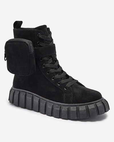 Dámské kozačky se sáčkem v černé barvě Sauups- Obuv