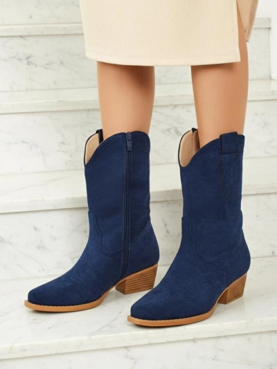 Dámské kovbojské boty eko semišové SpireHush