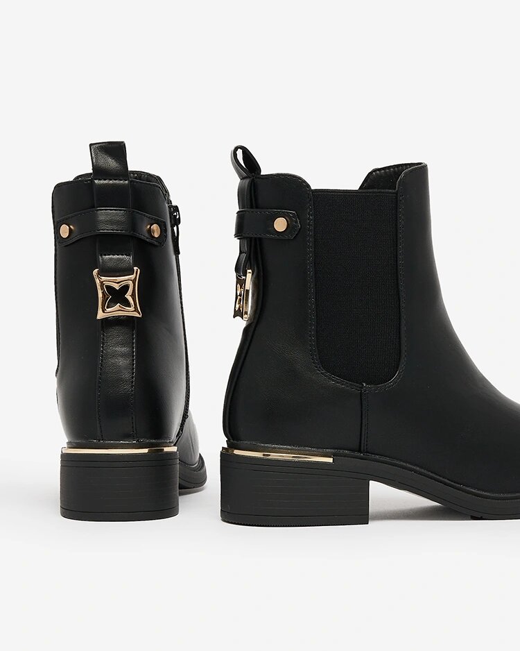 Royalfashion Černé dámské kozačky a'la sztyblety z ekokůže Frince