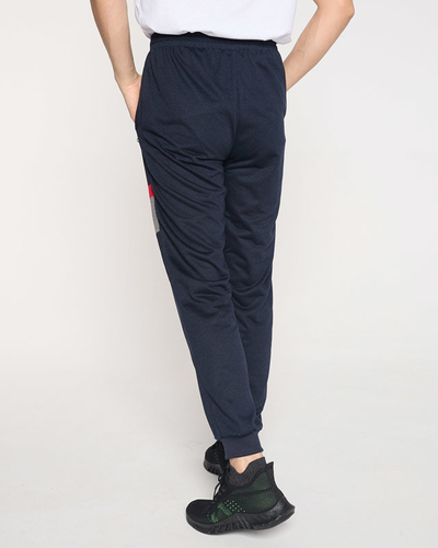 Pánské tmavě modré tepláky s nápisy - Clothing