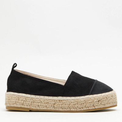 OUTLET Černé espadrilky s ozdobnou špičkou Steve - Footwear