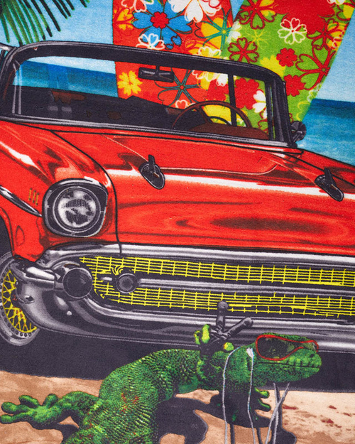 Барвистий великий пляжний рушник з принтом - Аксесуари