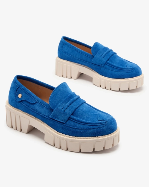 Жіночі мокасини з екозамші кобальтового кольору Siherta- Footwear