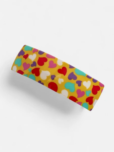 Barevná dětská sponka do vlasů se srdíčky