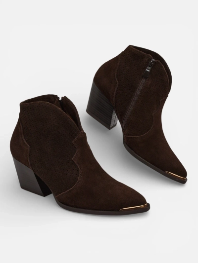 Dámské kožené kovbojské kotníkové boty Nilof z přírodní kůže