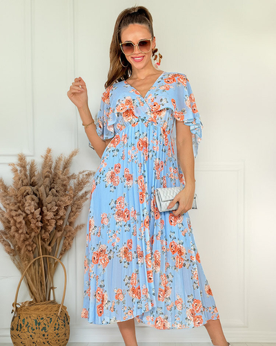 Royalfashion Жіноча плісирована квіткова сукня міді
