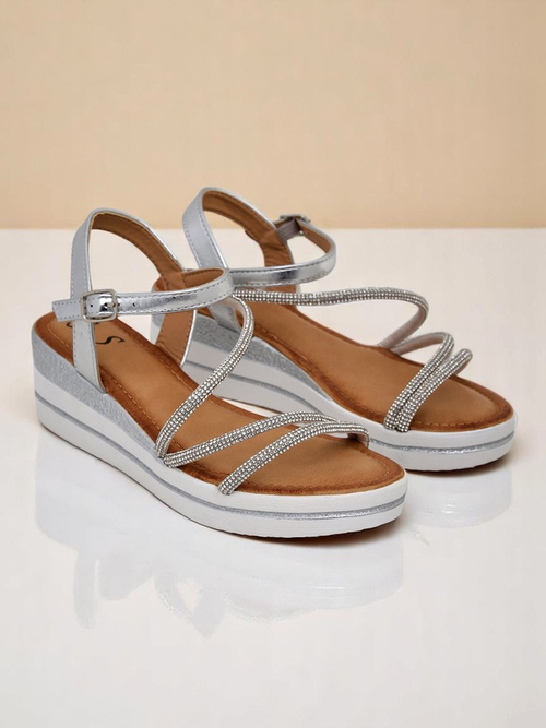 Royalfashion жіночі сандалі на танкетці зі стразами Ballosa