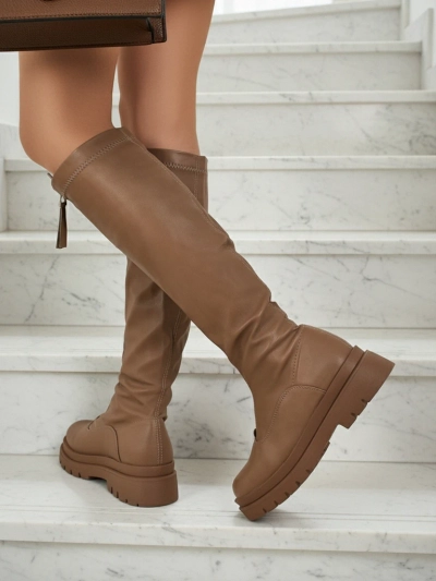 Dámské kozačky se zipem uprostřed Merivon