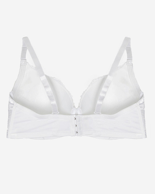 Білий бюстгальтер з декоративним мереживом - Білизна