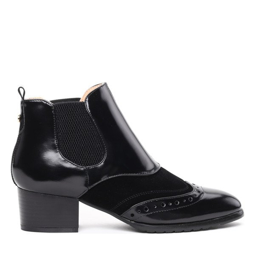 Чорні, лаковані ретро черевики Farinola - Взуття