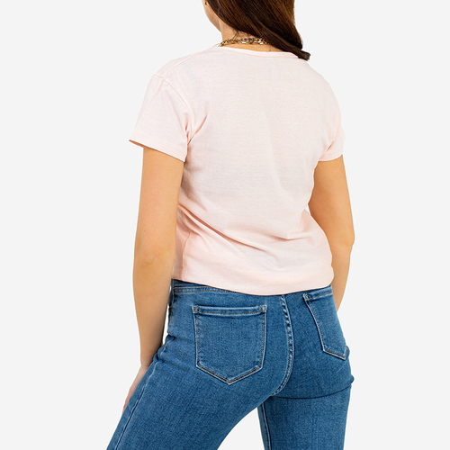 Рожева жіноча футболка з принтом