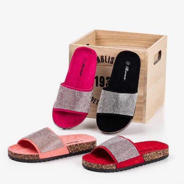 Černé žabky pro děti s kubickým zirkonem Procopia - Obuv 1