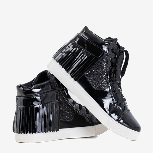 Чорні жіночі високі кросівки з бахромою Taima - Взуття