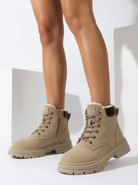 Royalfashion Šedohnědé dámské zateplené traperské boty Radoras