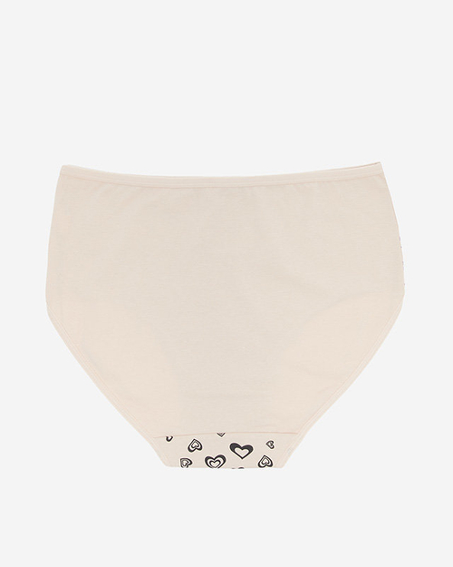 Бежеві жіночі труси з сердечками PLUS SIZE