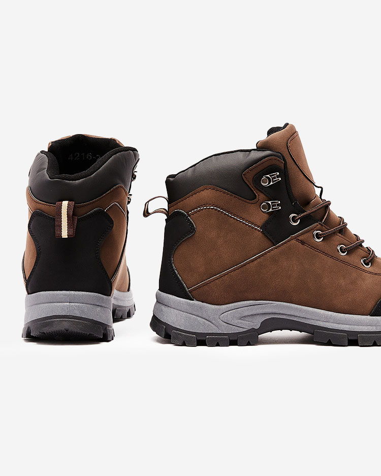 Royalfashion Tmavě hnědé pánské trekové boty Nokuki