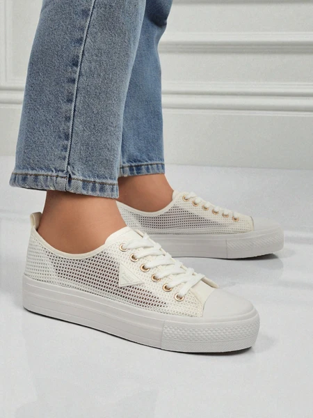 Dámské bílé tenisky Ariadne Mesh – prodyšné tenisky na ploché podrážce