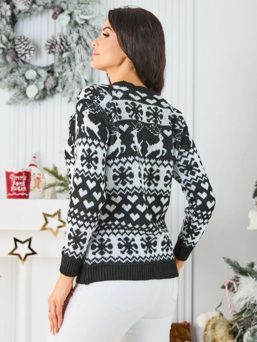 Светр жіночий квітковий Royalfashion Brown