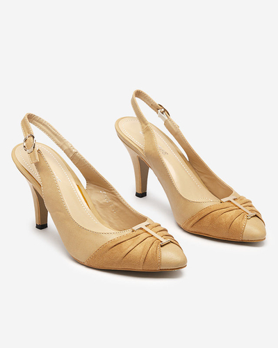 Dámské béžové lodičky na jehlovém podpatku Riviera - Shoes