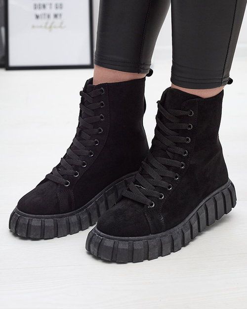 Чорні жіночі черевики з екозамші Alolu- Footwear