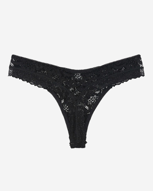 Жіночі чорні мереживні трусики стринги - Нижня білизна