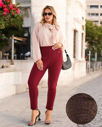 Royalfashion Dámské zateplené tregínové kalhoty PLUS SIZE