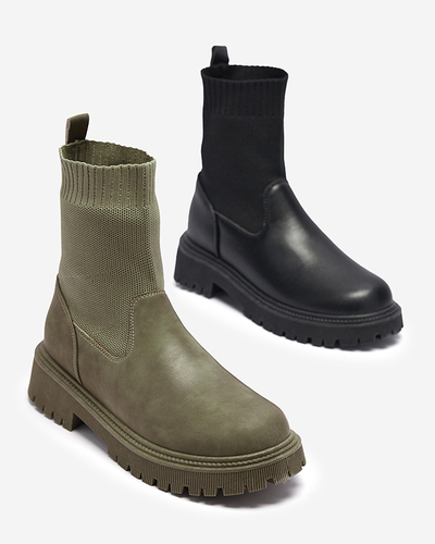 Černé dámské kozačky s všitou ponožkou Wanddy- Footwear