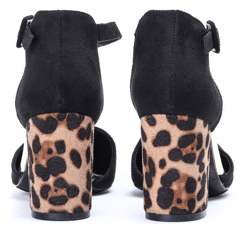 Чорні насоси на посту з леопардовим леопардом на підборах - Взуття 1