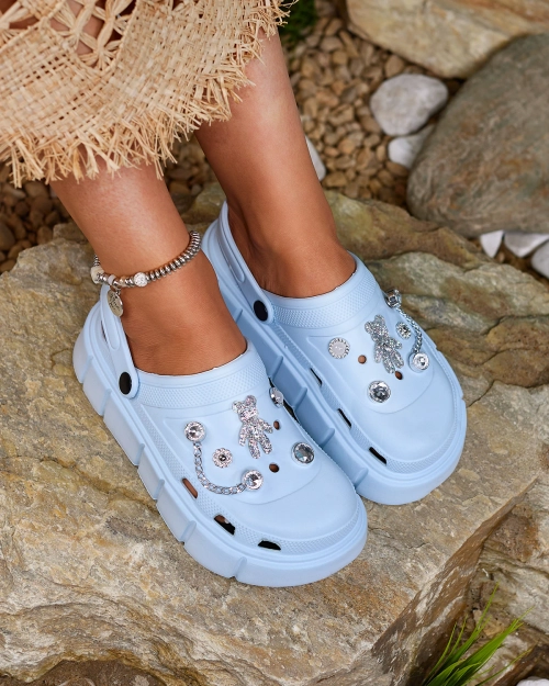 Сині жіночі гумові шльопанці Royalfashion Kooranza