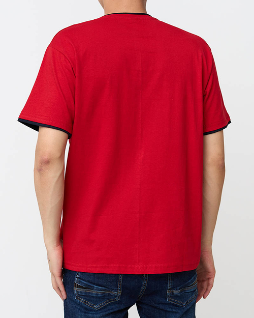 Червона бавовняна чоловіча футболка - Одяг