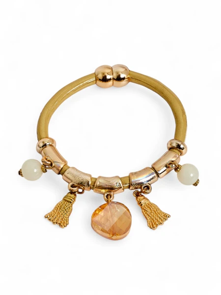 Dámský náramek s korálky a třpytkami