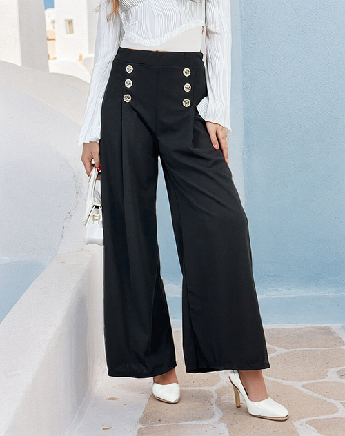 Royalfashion Жіночі широкі штани на ґудзиках