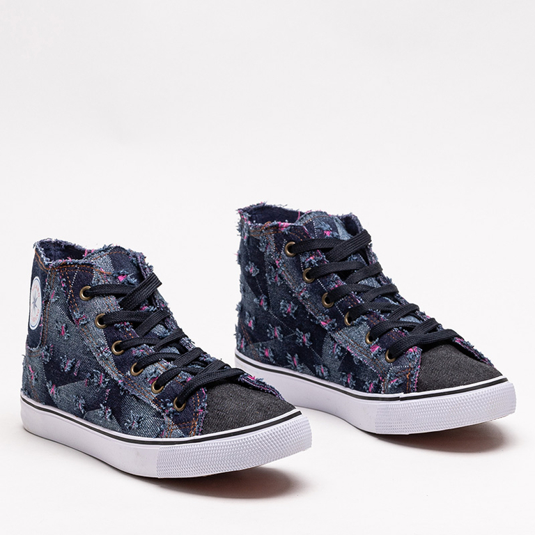 Tmavě modré dámské látkové tenisky Denario - Obuv