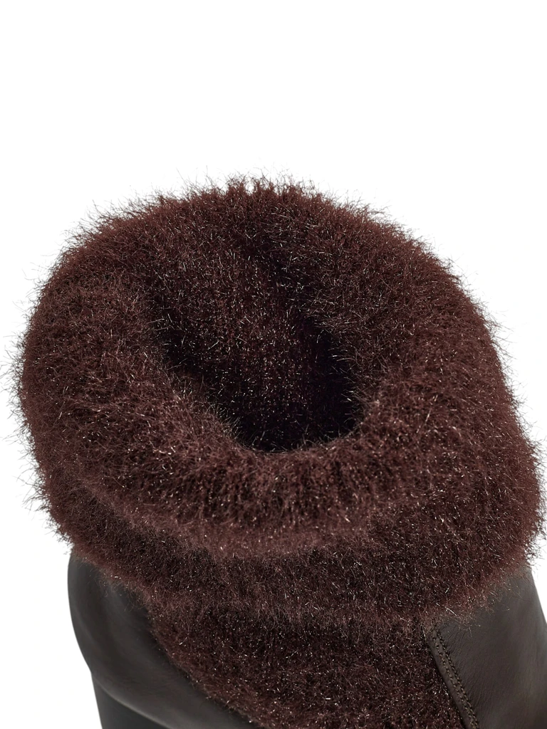 Dámské kotníkové boty z eko kůže na sloupkovém podpatku s úpletem Tirave