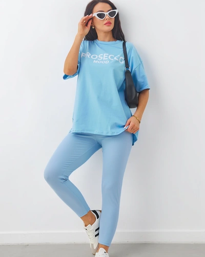 Royalfashion Bavlněný set pro ženy s krátkým rukávem a legínami