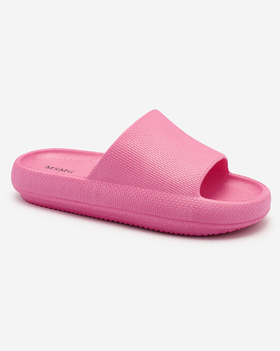 Жіночі гумові шльопанці Royalfashion Fuchsia з тисненням Okeris
