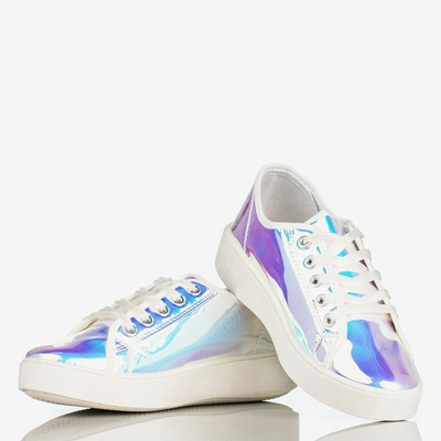 Білі голографічні кросівки на платформі Insane - Взуття 1